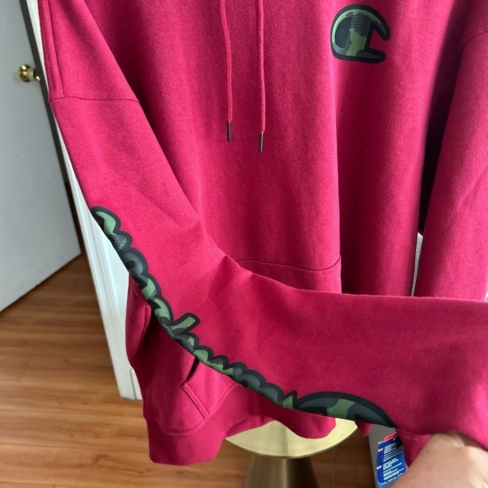 Red Champion Streetwear Utility Skater Military Camu Logo Hoddie Size XL - Picture 5 of 8